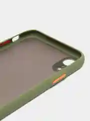Лесной зеленый iphone XR чехол матовый с цветными кнопками