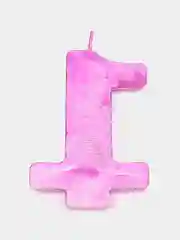 Свеча цифра для торта  Ярко - розовая (Фуксия), 8 см