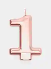 Свеча -цифра для торта Розовое золото, 8 см