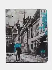 Тетрадь на кольцах со сменным блоком для учебы А5 экокожа, BRAUBERG VISTA, Town, 112121