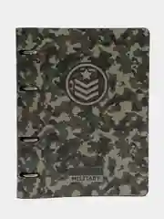 Тетрадь на кольцах со сменным блоком для учебы А5 экокожа, BRAUBERG VISTA, Military,112134