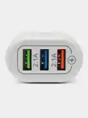 Белый блок питания универсальный, сетевое зарядное устройство 3 USB