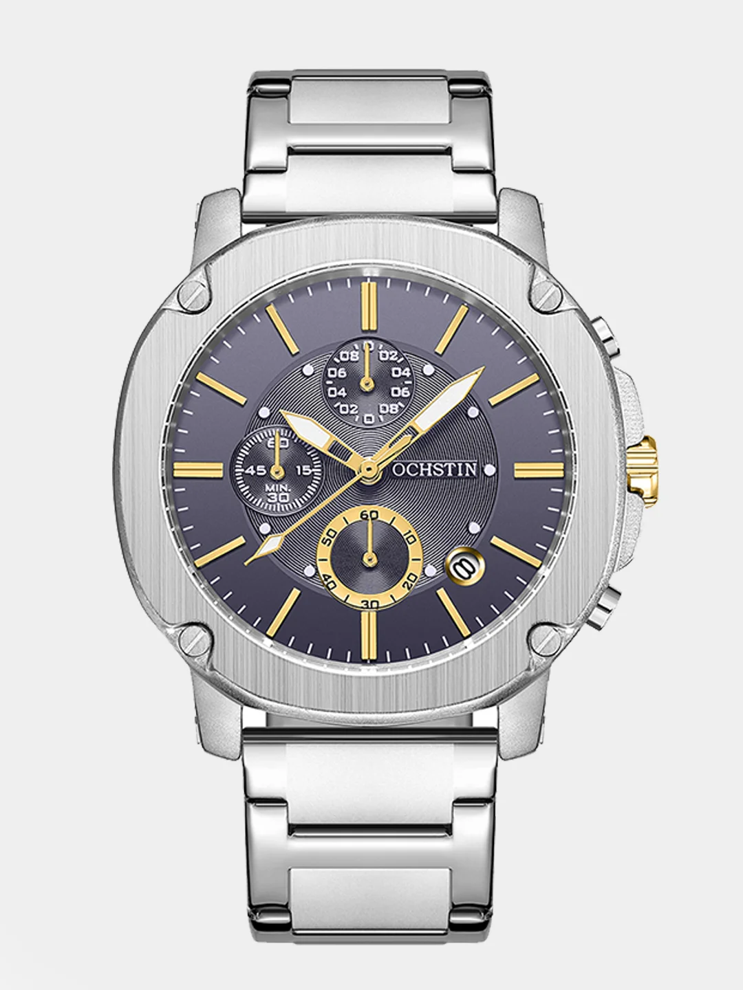 Серый мужские наручные часы Ochstin 6039C с хронографом в подарочной упаковке