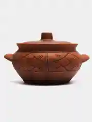 Горшок керамический 3л в духовку, кастрюля, супница, жаровня в СВЧ с ручками, Молочение