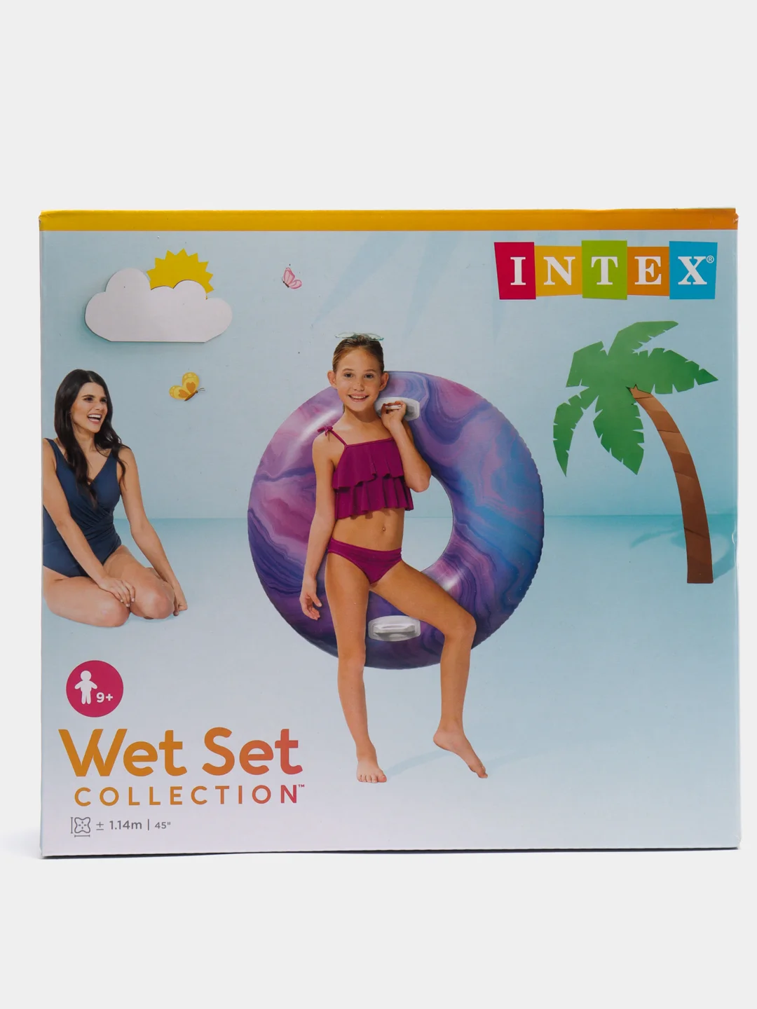 Фиолетовый круг для плавания 114 см Intex Wet Set, 56267