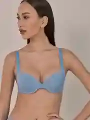 Голубой бюстгальтер без пуш-ап с широкими бретелями женский Infinity Lingerie