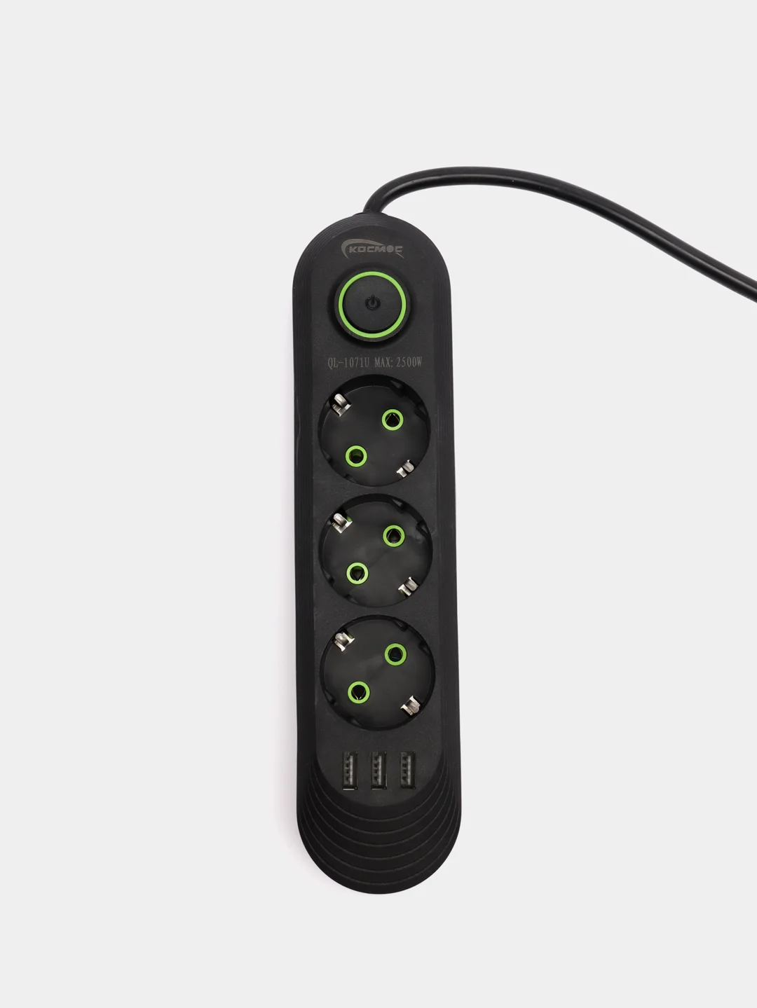 Черный сетевой фильтр, с USB разъемами, 2 м, 3 м, 5 м, удлинитель