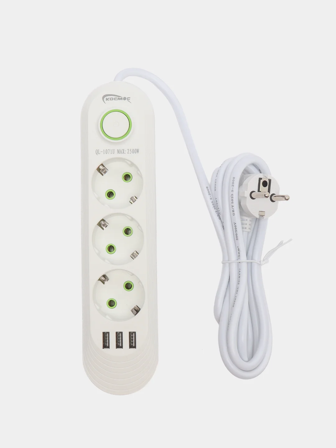Белый сетевой фильтр, с USB разъемами, 2 м, 3 м, 5 м, удлинитель