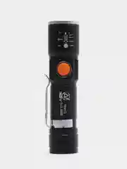 Фонарь светодиодный на аккумуляторе с USB зарядкой от сети (zoom) мощный светодиод