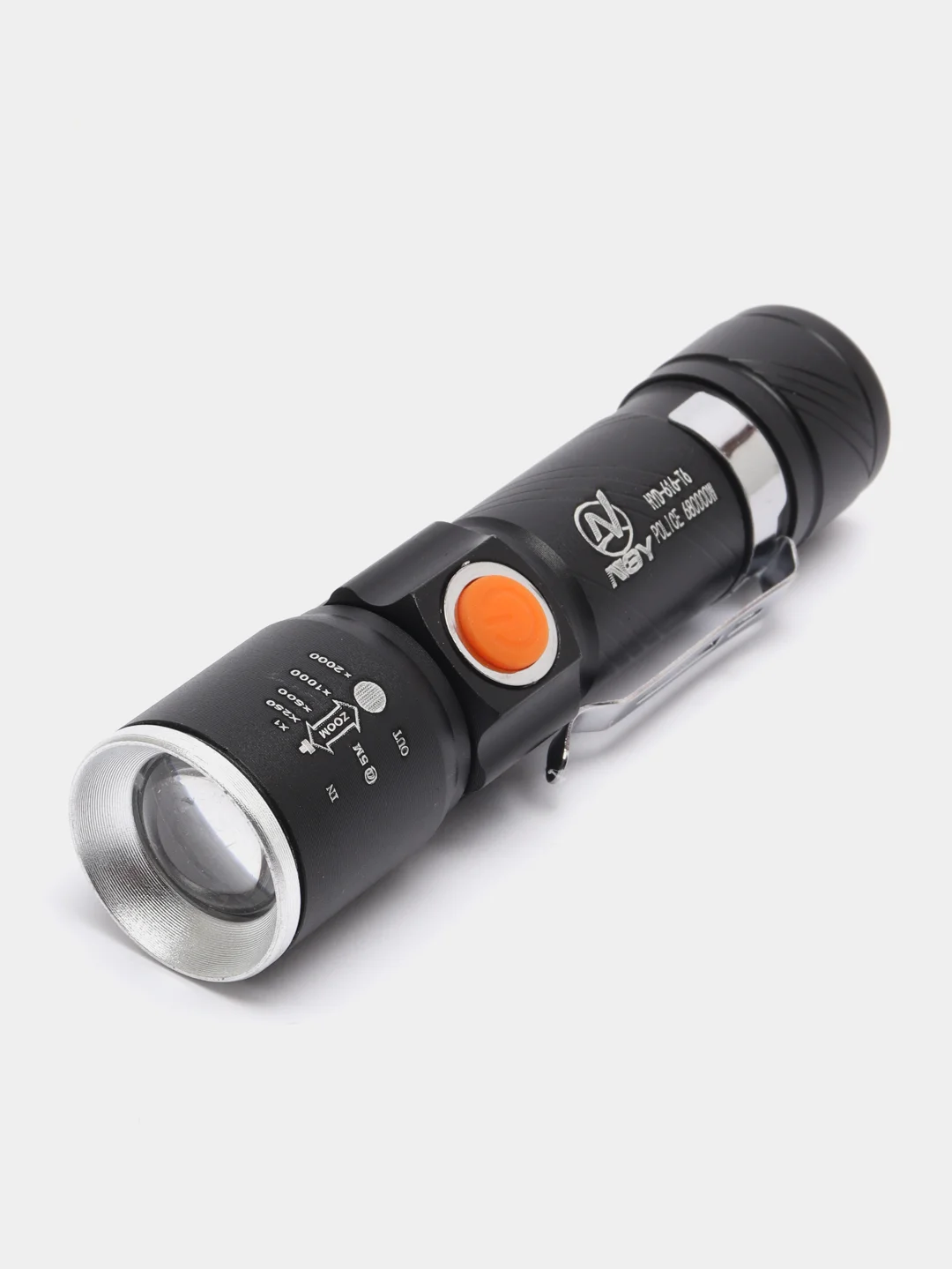 Фонарь светодиодный на аккумуляторе с USB зарядкой от сети (zoom) мощный светодиод