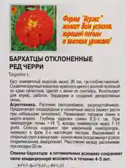 Вишнёвый семена цветов Бархатцы (тагетес) разные сорта