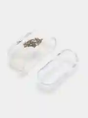 Светло-коричневый чехол для наушников Apple AirPods 3 силиконовый прозрачный принт Nike / Найк