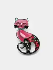 Бирюзовый брошь женская "Кошка", 4 цвета