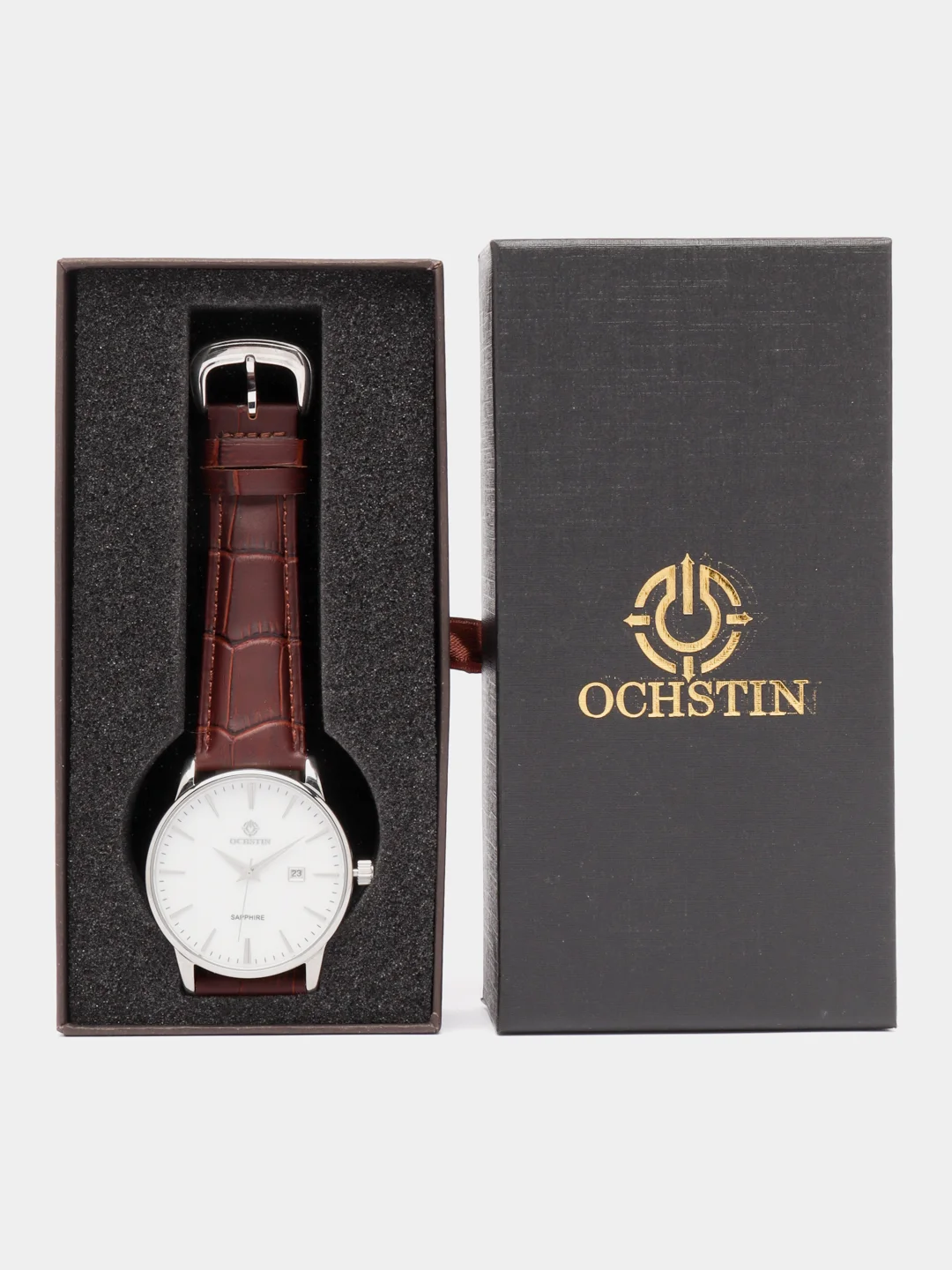 Серебряный мужские наручные часы Ochstin 6015AG в подарочной упаковке