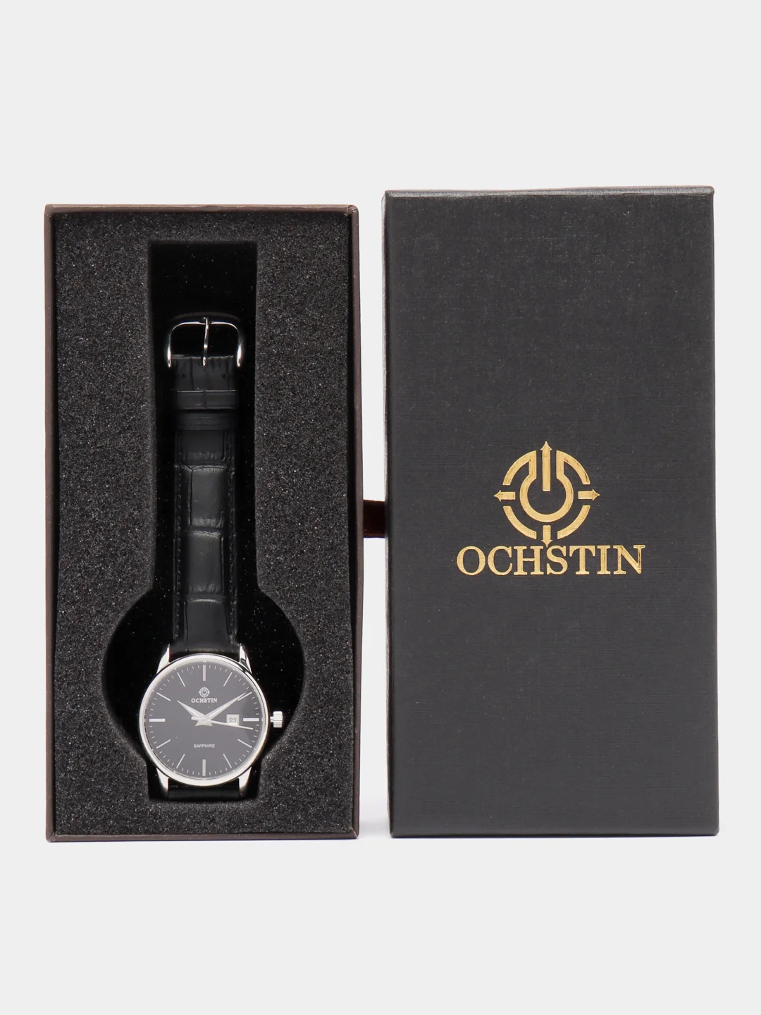 Серый металлик мужские наручные часы Ochstin 6015AL в подарочной упаковке