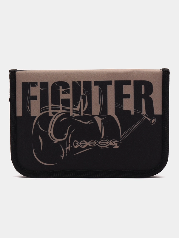 Пенал BRAUBERG, 1 отделение, 1 откидная планка, полиэстер, 21х14 см, Fighter, 270715