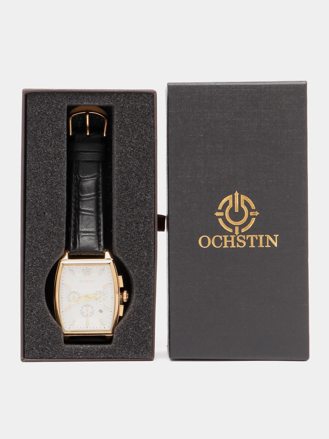 Золотой мужские наручные часы Ochstin 6133A с хронографом в подарочной упаковке