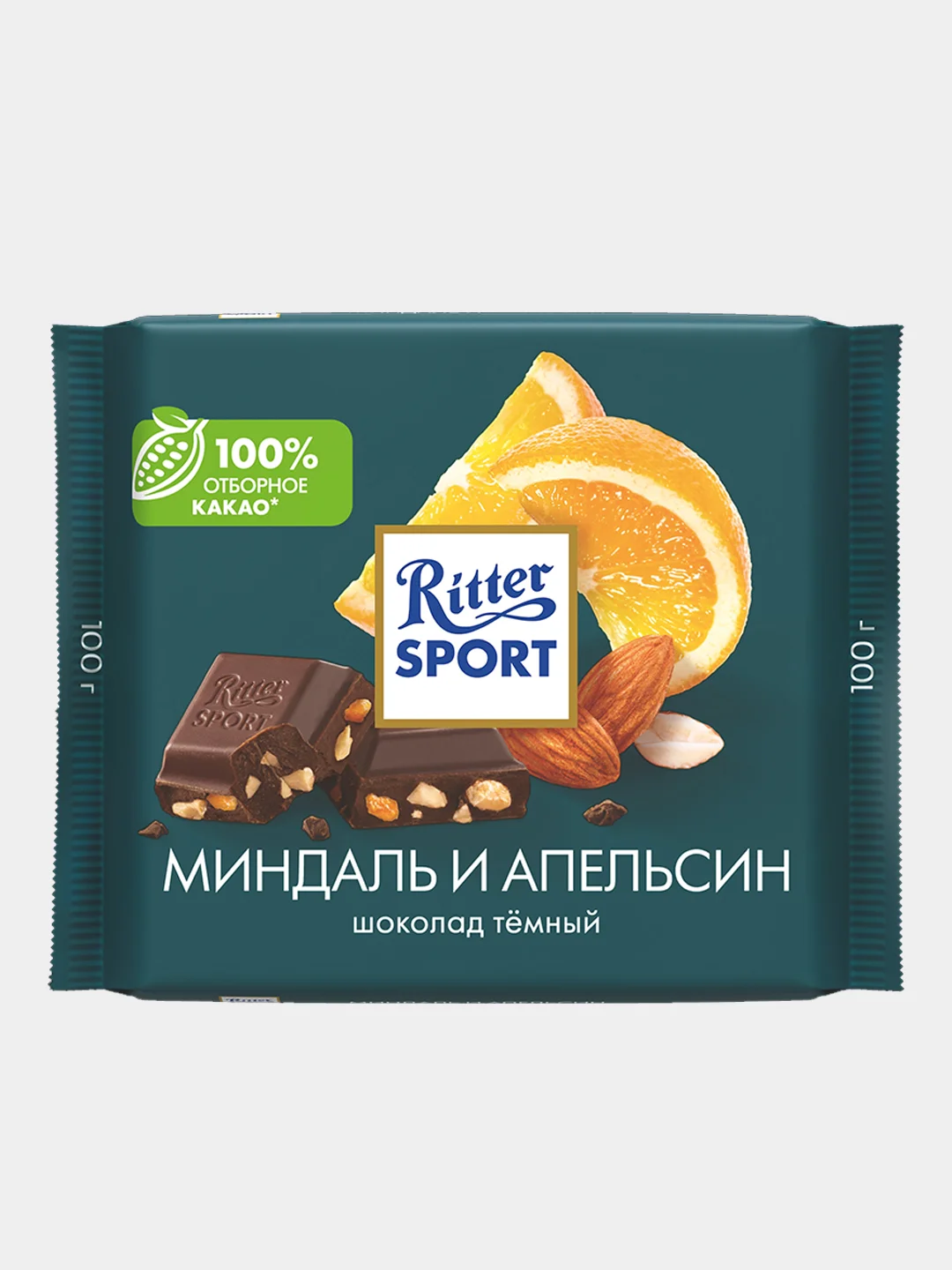 Шоколад темный Ritter Sport "Миндаль и апельсин", 100 г