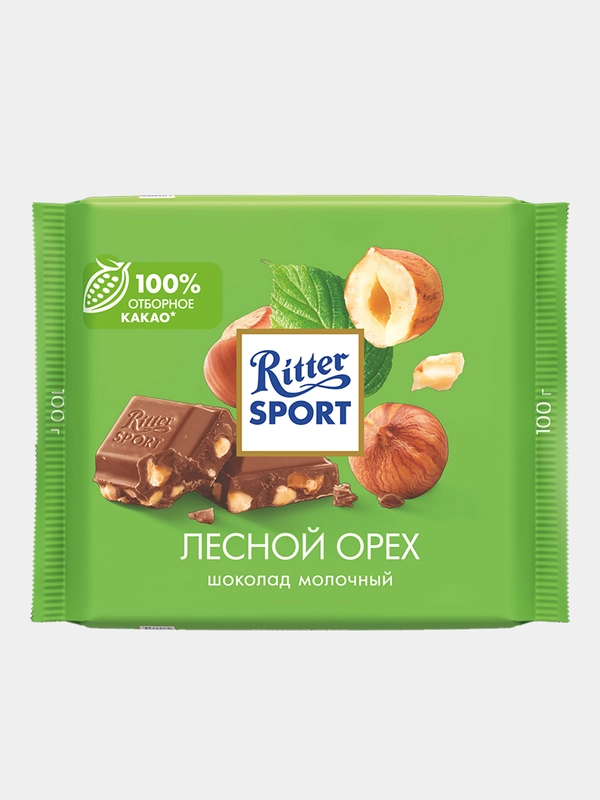 Шоколад молочный Ritter Sport "Лесной орех", 100 гр