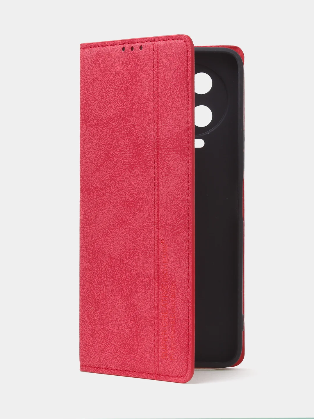 Красный чехол-книжка для Infinix Note 12 (2023)/ Infinix Note 12 Pro (4G) из нубука Super Creative