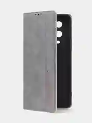 Тёмно-серый чехол-книжка для Infinix Note 12 (2023)/ Infinix Note 12 Pro (4G) из нубука Super Creative