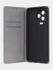 Тёмно-серый чехол-книжка для Infinix Note 12 (2023)/ Infinix Note 12 Pro (4G) из нубука Super Creative
