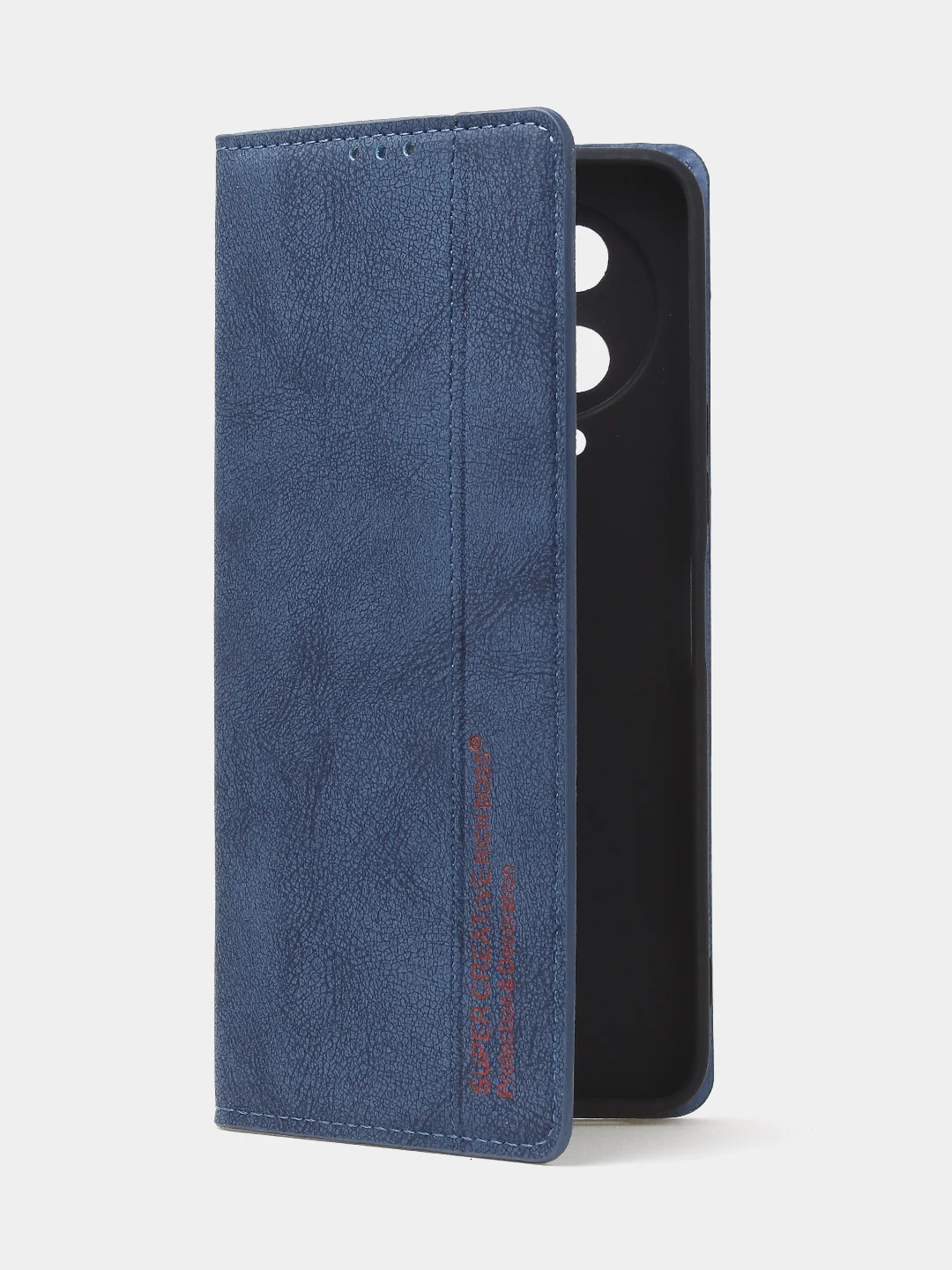 Синий чехол-книжка для Infinix Note 12 (2023)/ Infinix Note 12 Pro (4G) из нубука Super Creative