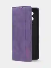 Фиолетовый чехол-книжка для Infinix Note 12 (2023)/ Infinix Note 12 Pro (4G) из нубука Super Creative