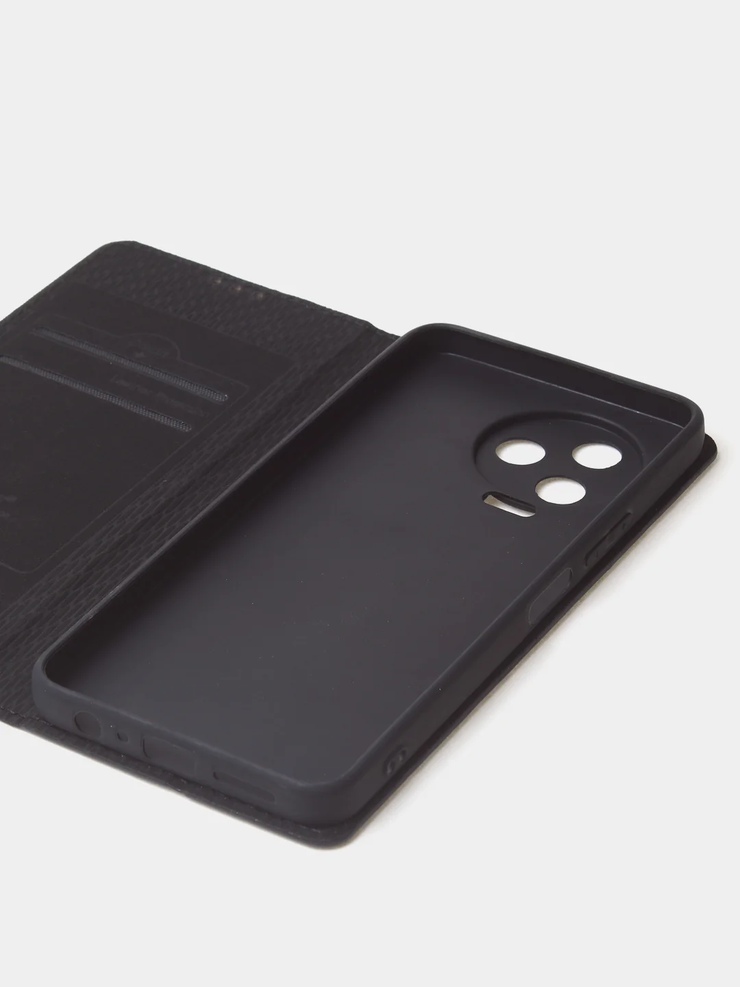 Черный чехол-книжка для Infinix Note 12 (2023)/ Infinix Note 12 Pro (4G) из нубука Super Creative