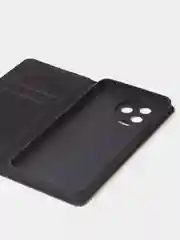 Черный чехол-книжка для Infinix Note 12 (2023)/ Infinix Note 12 Pro (4G) из нубука Super Creative