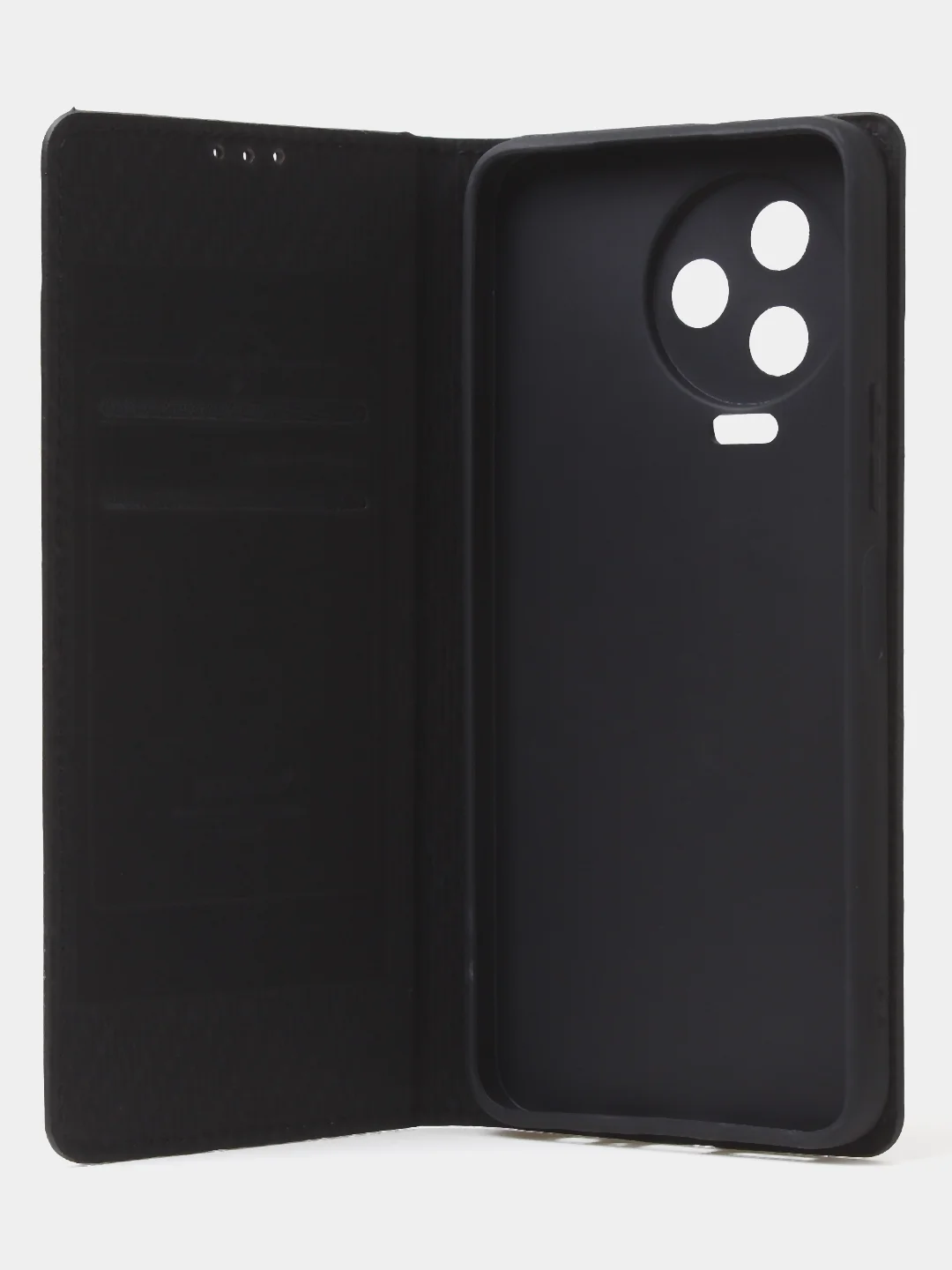 Черный чехол-книжка для Infinix Note 12 (2023)/ Infinix Note 12 Pro (4G) из нубука Super Creative
