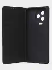 Черный чехол-книжка для Infinix Note 12 (2023)/ Infinix Note 12 Pro (4G) из нубука Super Creative