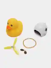 Прозрачный игрушка "Утка в шлеме", с пропеллером, в очках, в машину