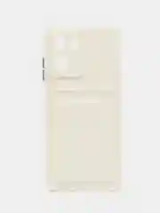 Кремовый силиконовый чехол для Realme 10 4G (Реалми 10 4 Джи), с карманом для карт