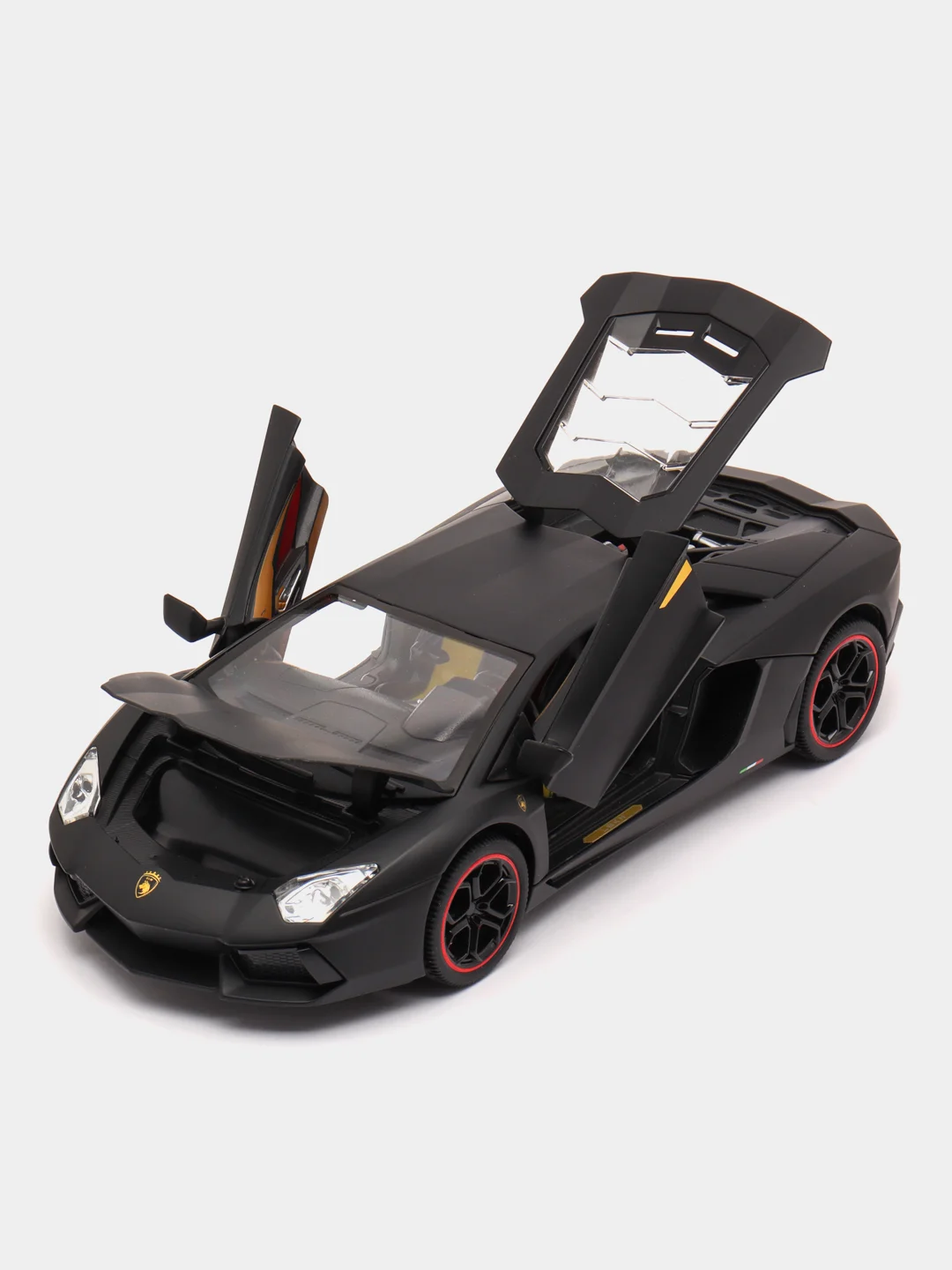 Черный модель автомобиля "Ламборгини Авентадор", 1:18, свет и звук