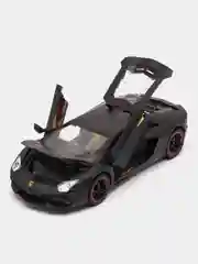 Черный модель автомобиля "Ламборгини Авентадор", 1:18, свет и звук