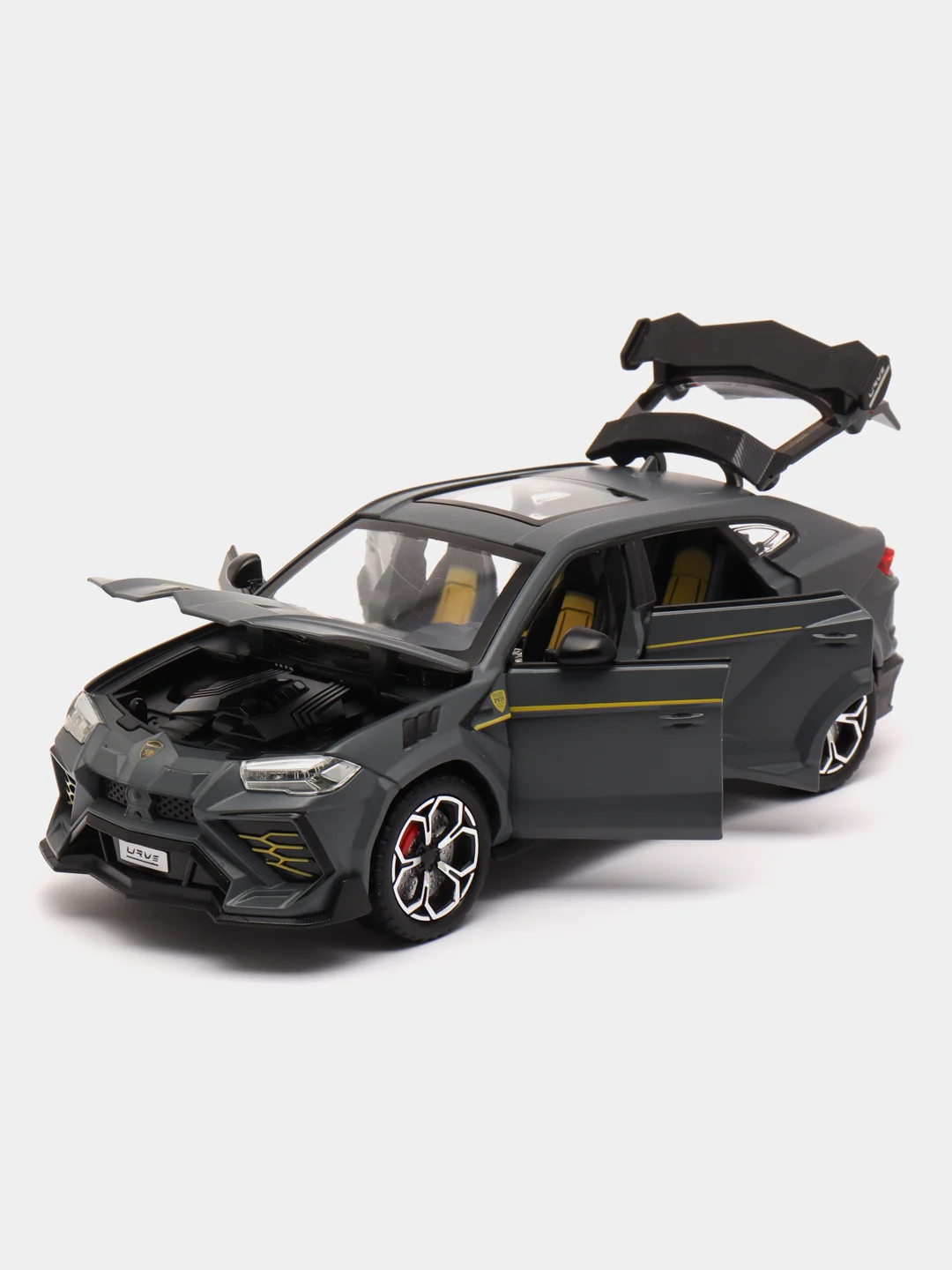 Серый модель автомобиля Lamborghini Urus дым/свет/звук