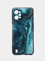 Тёмно-бирюзовый силиконовый чехол для Realme C31 4G, с принтом, с рисунком (Реалми С31 4г)