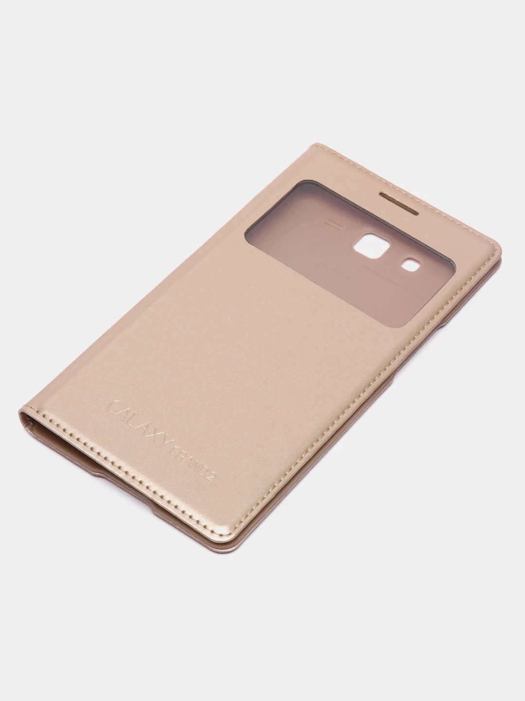 Золотой чехол-книжка для Samsung Galaxy Grand 2
