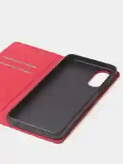 Красный чехол-книжка для Oppo A17 / Oppo A17K из нубука Super Creative