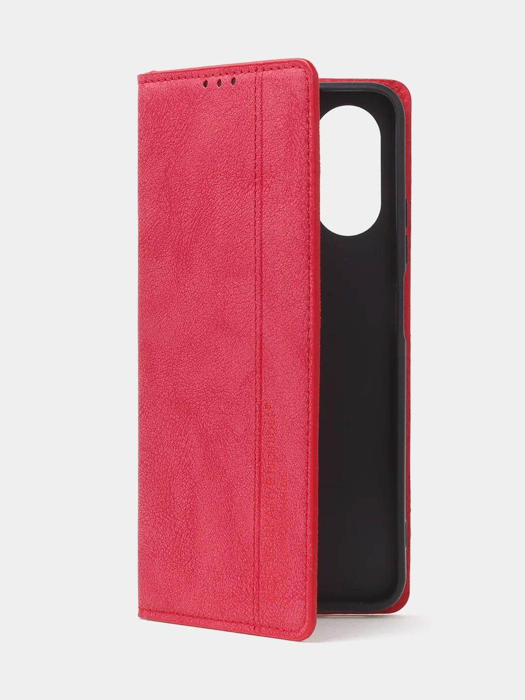 Красный чехол-книжка для Oppo A17 / Oppo A17K из нубука Super Creative