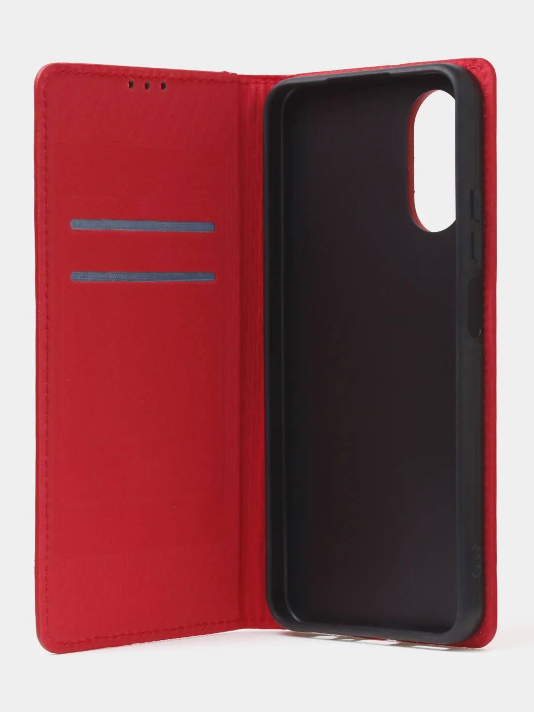 Красный чехол-книжка для Oppo A17 / Oppo A17K из нубука Super Creative