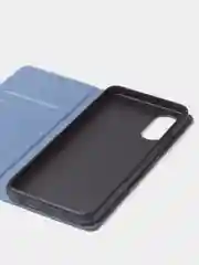Синий чехол-книжка для Oppo A17 / Oppo A17K из нубука Super Creative