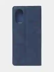 Синий чехол-книжка для Oppo A17 / Oppo A17K из нубука Super Creative