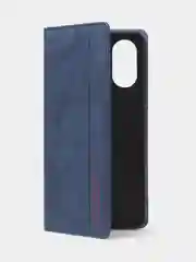 Синий чехол-книжка для Oppo A17 / Oppo A17K из нубука Super Creative