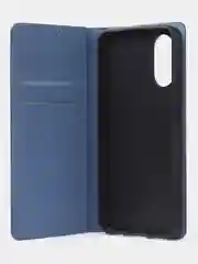 Синий чехол-книжка для Oppo A17 / Oppo A17K из нубука Super Creative