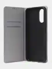 Тёмно-серый чехол-книжка для Oppo A17 / Oppo A17K из нубука Super Creative