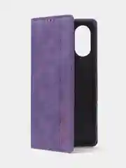 Фиолетовый чехол-книжка для Oppo A17 / Oppo A17K из нубука Super Creative