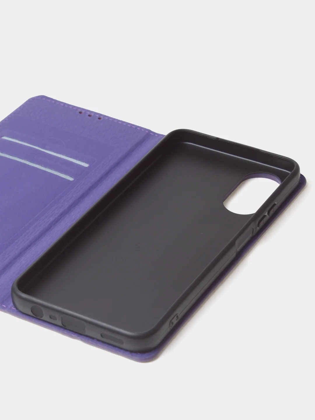Фиолетовый чехол-книжка для Oppo A17 / Oppo A17K из нубука Super Creative