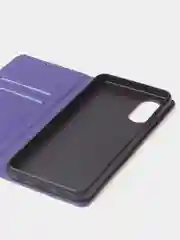 Фиолетовый чехол-книжка для Oppo A17 / Oppo A17K из нубука Super Creative